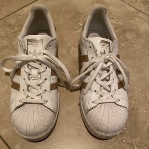Adidas superstar rose gold shoes